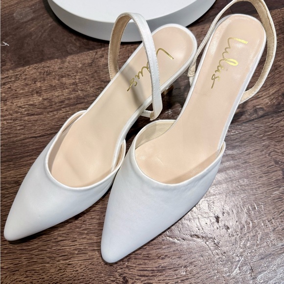 Lulus White Slingback Kitten Heels – Pointed Toe (US 7) - Picture 2 of 5